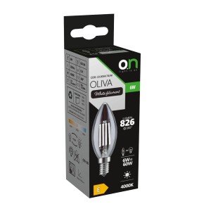 23.0034.74/W GBC Κερί 6W/E14/4000K/230V/Διάφανο-Filament Λάμπες LED Filament